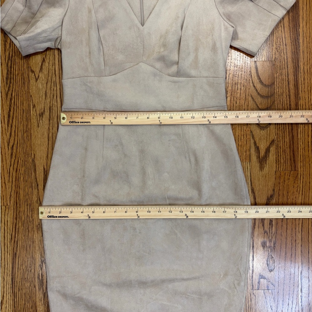 DKNY Suede Puff Sleeves Dress (6) - Picture 8 of 9
